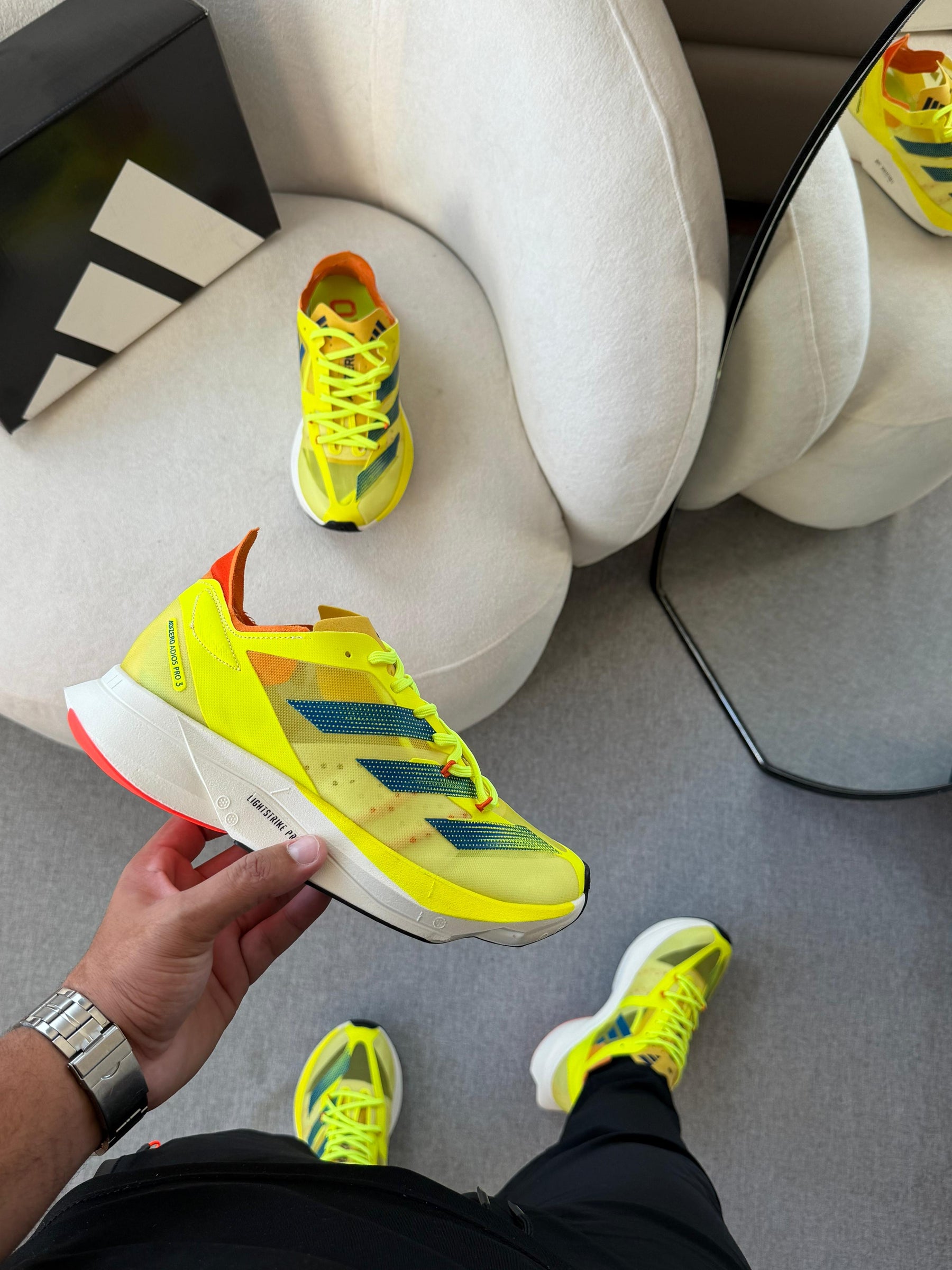 Tênis Adizero Adios Pro 3 Amarelo Branco