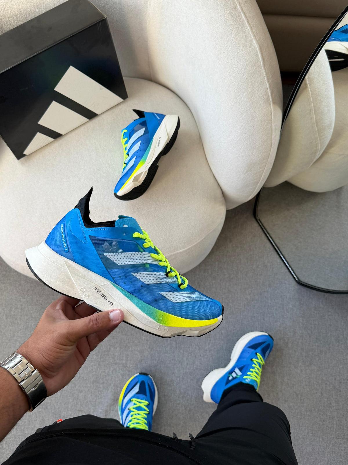 Tênis Adizero Adios Pro 3 Royal Off limão